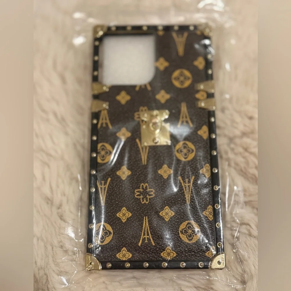 Luxury Monogram IPhone 13 Pro Max Case with Gold Accents new